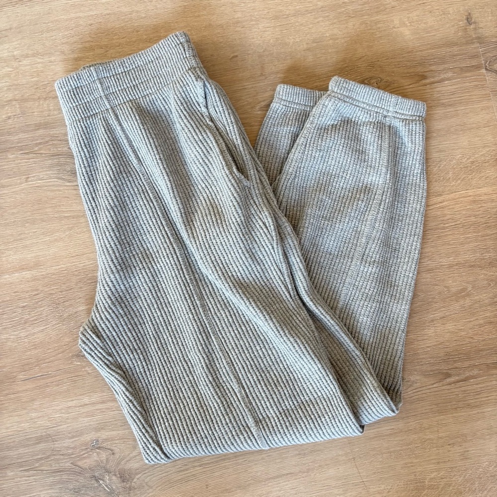 Gray Ribbed Joggers